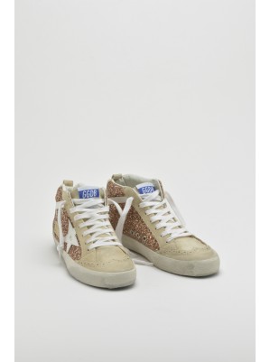 MID STAR GLITTER UPPER LEATHER STAR - GOLDEN GOOSE