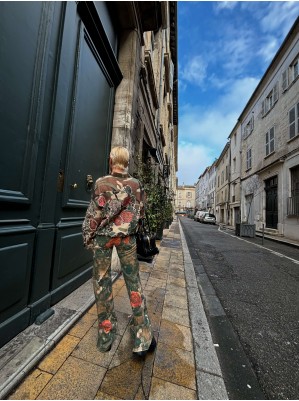 JEAN JANE PRINTED CAMO AVEC ROSE - R13
