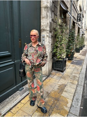 JEAN JANE PRINTED CAMO AVEC ROSE - R13
