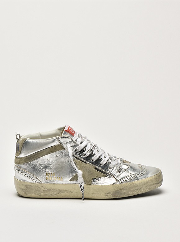 MID STAR LAMINATED UPPER AND SPUR SUEDE - GOLDEN GOOSE