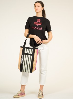 TEE-SHIRT ZEWEL BLACK AND PINK - ISABEL MARANT