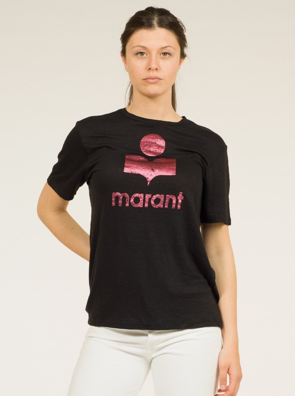 TEE-SHIRT ZEWEL BLACK AND PINK - ISABEL MARANT